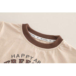 Set Bộ Áo Thun Tay Ngắn Quần Yếm Jean Hình Vịt Cho Bé Trai 1-5 Tuổi TinyKids