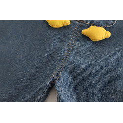 Set Bộ Áo Thun Tay Ngắn Quần Yếm Jean Hình Vịt Cho Bé Trai 1-5 Tuổi TinyKids