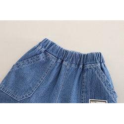 Set Bộ Quần Áo Hoạt Hình Gấu Dán Nhãn Áo polo Quần Short Denim TinyKids