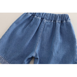 Set Bộ Quần Áo Hoạt Hình Gấu Dán Nhãn Áo polo Quần Short Denim TinyKids