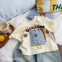 Áo phông cotton mùa hè cho bé charm nổi Tinykids