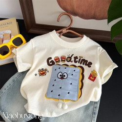 Áo phông cotton mùa hè cho bé charm nổi Tinykids