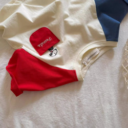 Áo thun bé trai ngắn tay mùa hè đỏ xanhTinykids