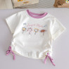 Áo thun kiểu dây rút tay ngắn cho bé gái Tinykids