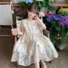 Váy liền bé gái mùa hè phong cách phương tây, váy công chúa hoa ngọt ngào