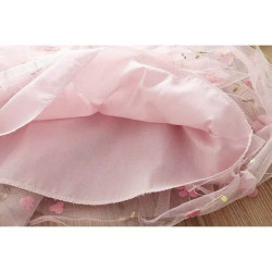 Váy Hồng Bé Gái Thêu Gạc Tutu