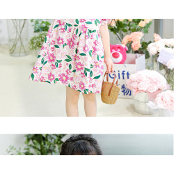 Váy Cho Bé Gái Mùa Hè, Đầm Bé Gái Cho Trẻ Em Tinykids, Váy Bé Gái Ngắn Tay chất Cotton Thô Hoạ Tiết Hoa Tím