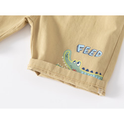 Quần short kaki bé trai Wapypy quần đùi cho bé họa tiết cá sấu đáng yêu