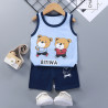 Bộ đồ ba lỗ cho bé vải cotton họa tiết động vật dễ thương - B12