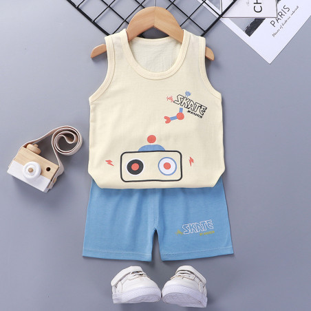 Bộ đồ ba lỗ cho bé vải cotton họa tiết động vật dễ thương - B18
