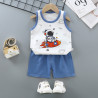 Bộ đồ ba lỗ cho bé vải cotton họa tiết động vật dễ thương - B27