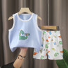 Bộ đồ ba lỗ cho bé vải cotton họa tiết động vật dễ thương - BX10