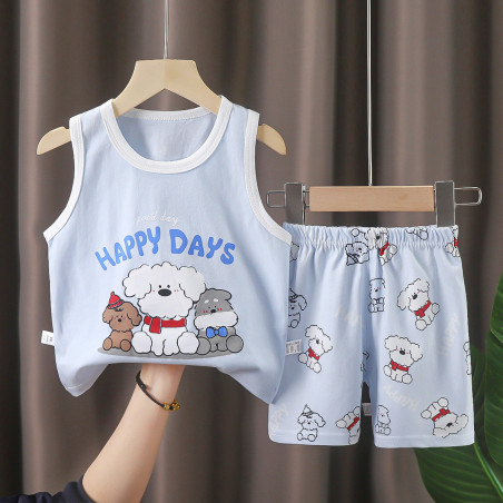 Bộ đồ ba lỗ cho bé vải cotton họa tiết động vật dễ thương - BX17