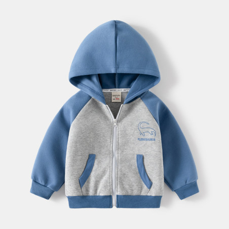 Áo Hoodie cho bé WAPYPY áo nỉ có mũ họa tiết khủng long mùa đông mẫu mới