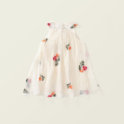 Váy Công Chúa Mùa Hè Hoa Thêu Bé Gái Tiny Kids