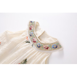 Váy Công Chúa Mùa Hè Hoa Thêu Bé Gái Tiny Kids