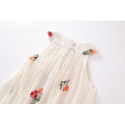 Váy Công Chúa Mùa Hè Hoa Thêu Bé Gái Tiny Kids