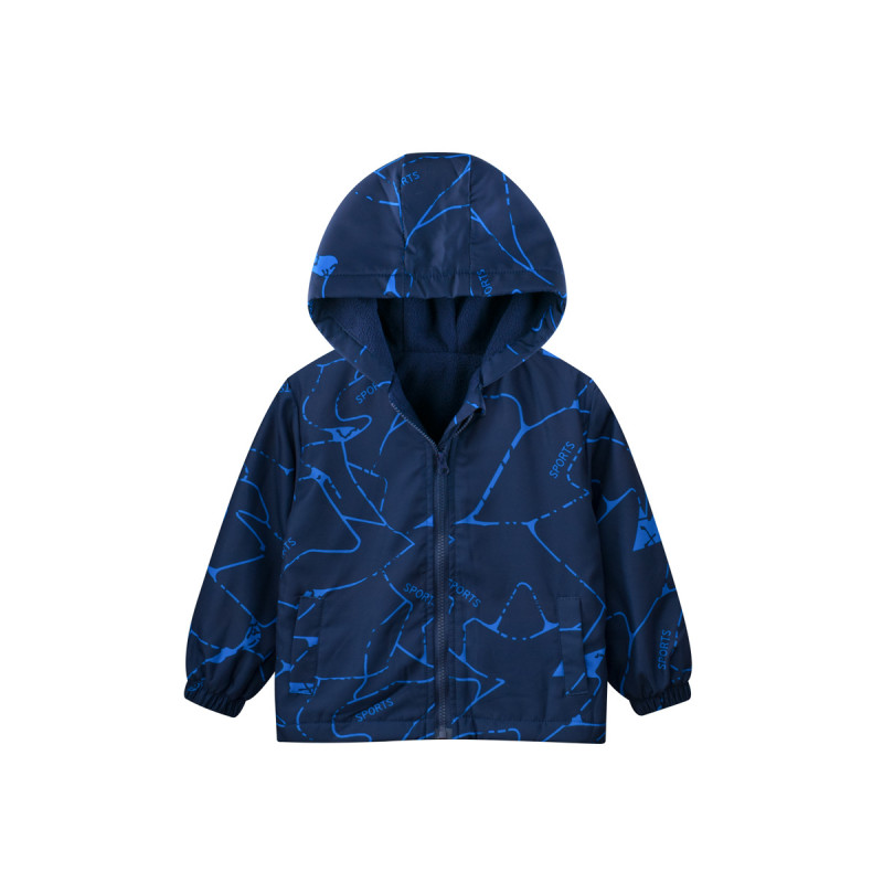 Áo khoác gió lót nỉ cho bé trai, áo ấm mùa đông có mũ cho trẻ 2-10 tuổi