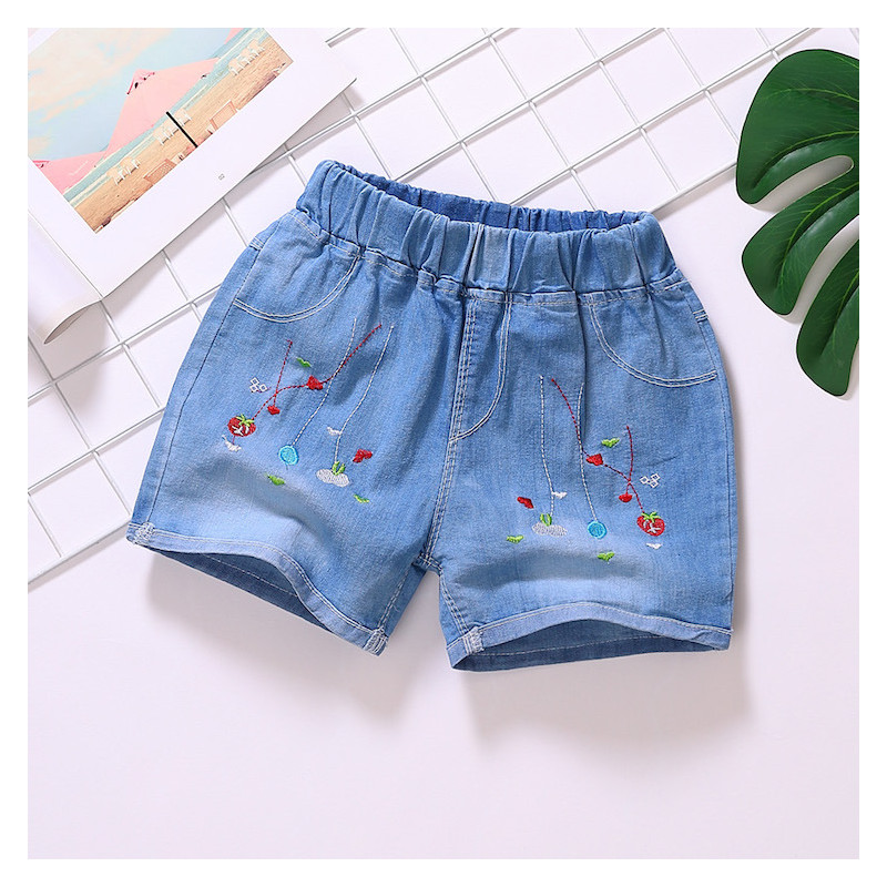 Quần Jean Đùi Bé Gái, Quần Short Cho Bé Gái Họa Tiết - Q01