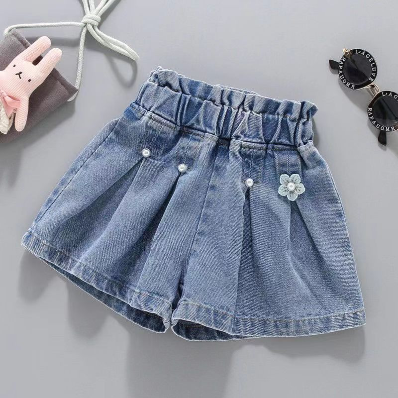 Quần Jean Đùi Bé Gái, Quần Short Cho Bé Gái Họa Tiết - Q03