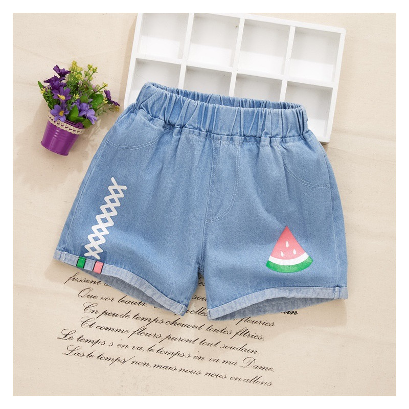 Quần Jean Đùi Bé Gái, Quần Short Cho Bé Gái Họa Tiết - Q06