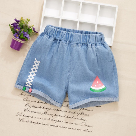 Quần Jean Đùi Bé Gái, Quần Short Cho Bé Gái Họa Tiết - Q06