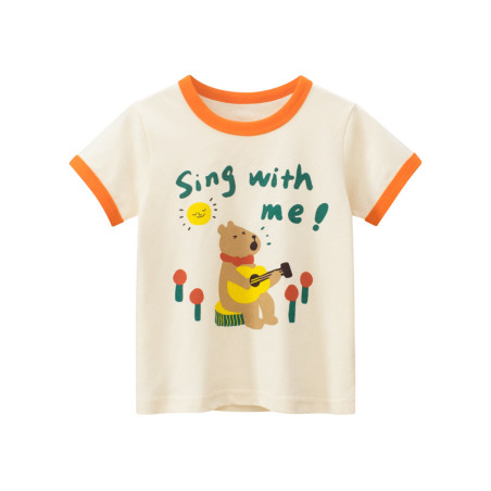 Áo thun bé gái Tiny Kids, áo cộc tay bé gái chất cotton in hình xinh xắn